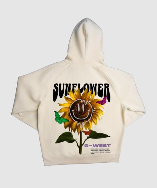 G West Sun Flower Hoodie : Gwhlhd9025 - 2 Colors