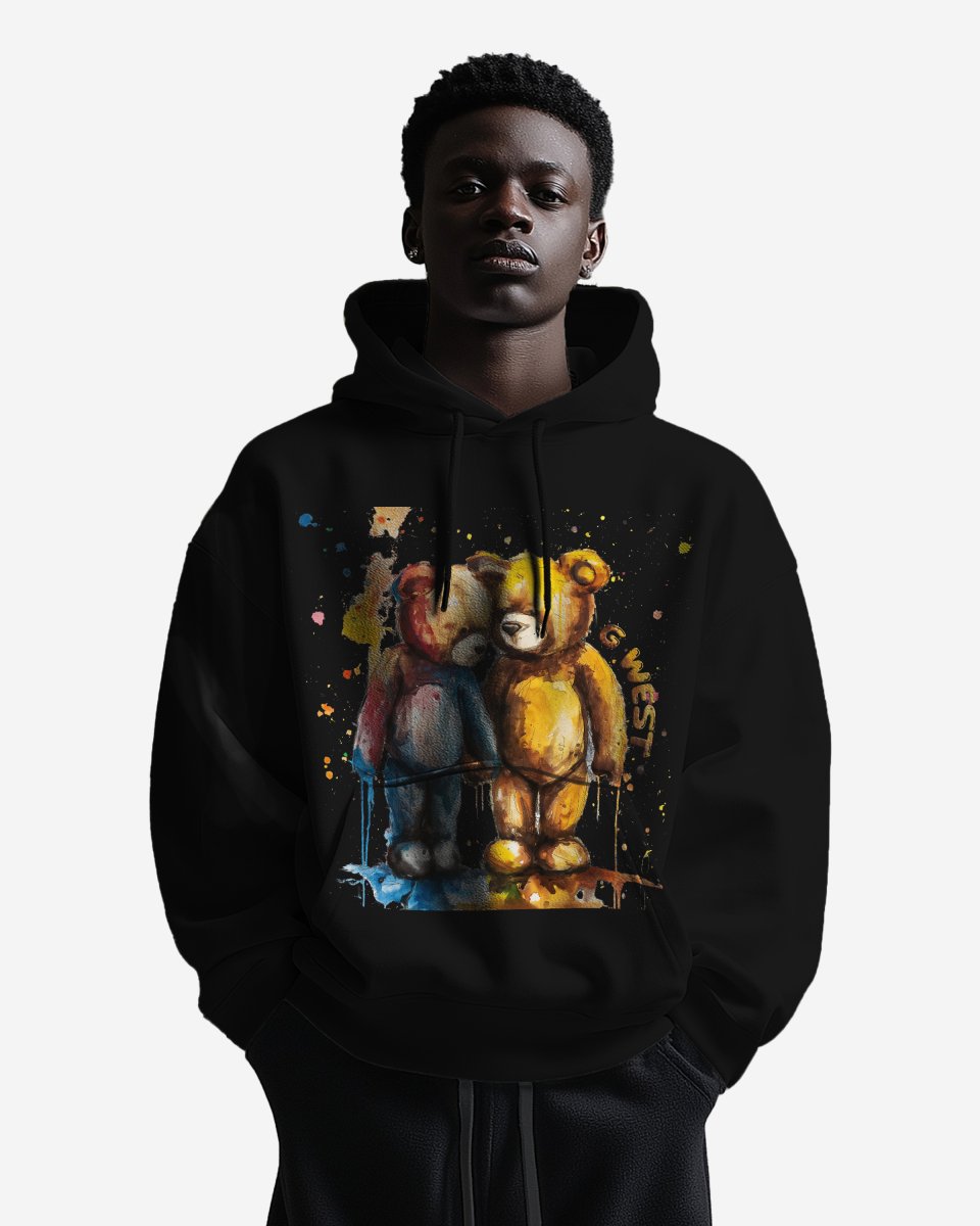 G West Mens Teddy Bear Oversize Hoodie