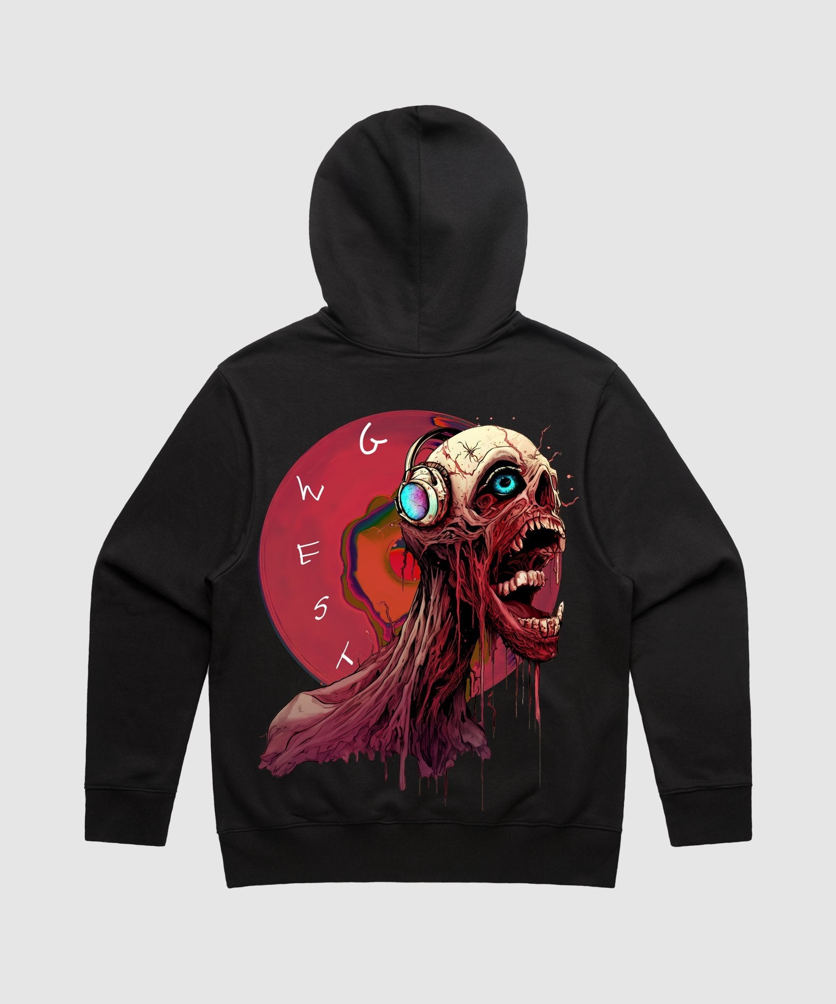 G WEST VINYL ZOMBIE HEAVY PREMIUM MENS HOODIE