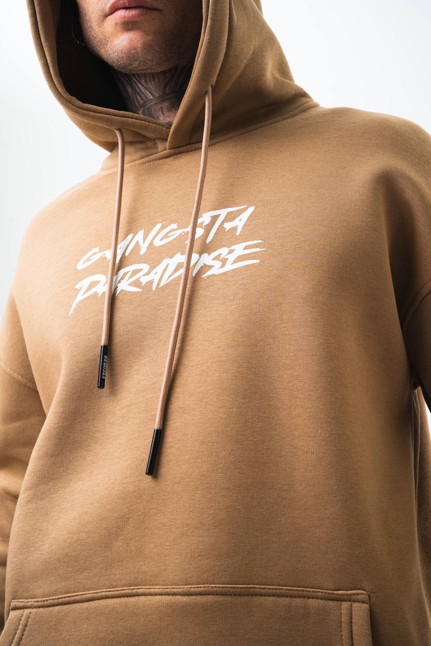 Oversize &#39;Gangsta Paradise&#39; Graphic Hoodie - Heavyweight Streetwear Hooded Sweatshirt