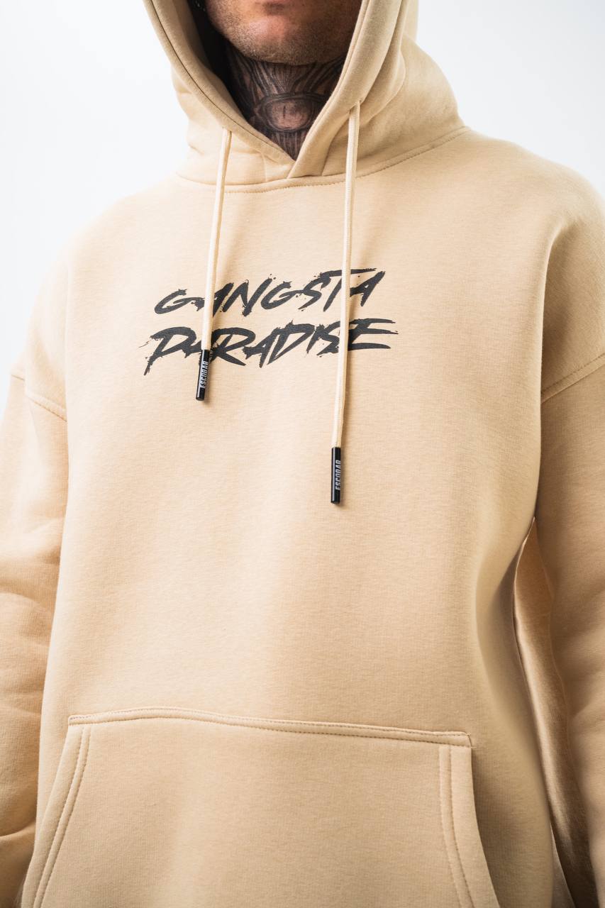 Oversize &#39;Gangsta Paradise&#39; Graphic Hoodie - Heavyweight Streetwear Hooded Sweatshirt