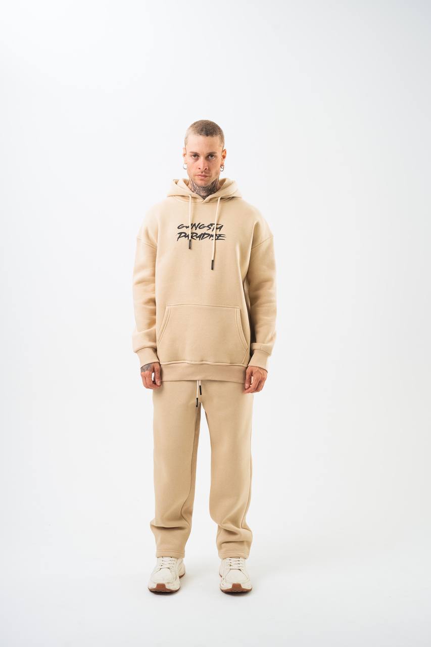 Oversize &#39;Gangsta Paradise&#39; Graphic Hoodie - Heavyweight Streetwear Hooded Sweatshirt