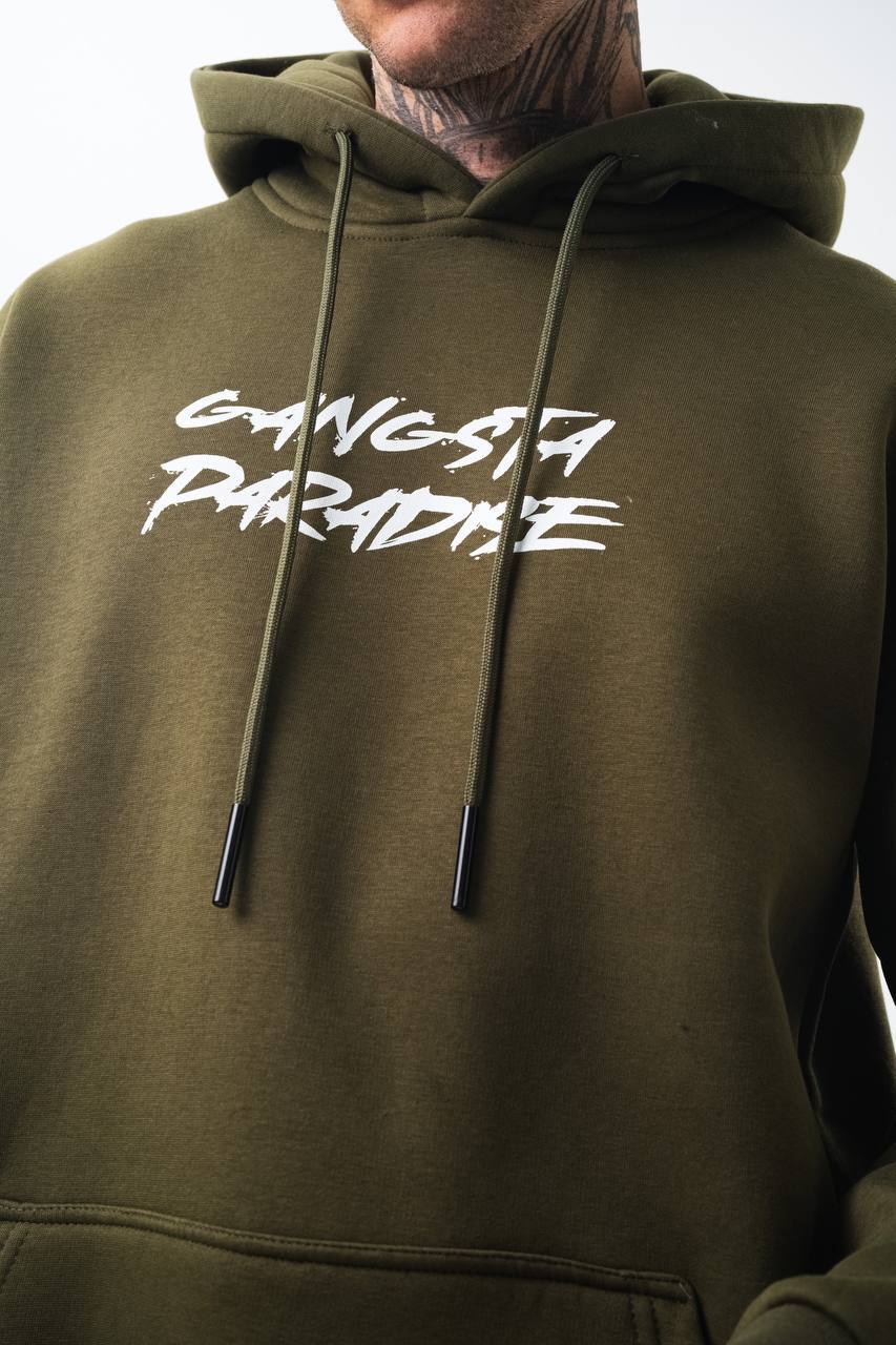 Oversize &#39;Gangsta Paradise&#39; Graphic Hoodie - Heavyweight Streetwear Hooded Sweatshirt