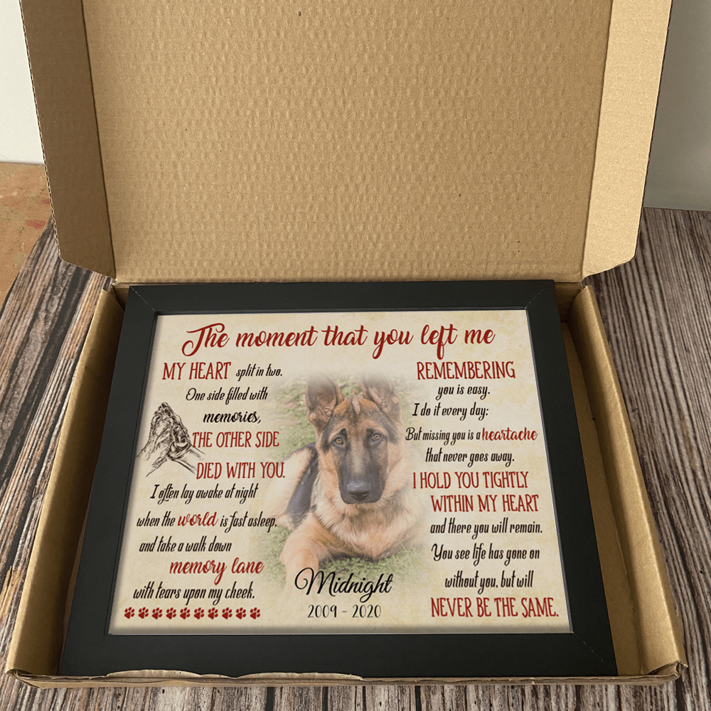 The Moment That You Left Me Dog Pet Picture Frame