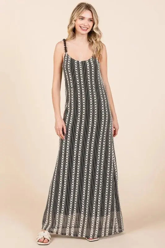 Trendsi Striped Maxi Dress Women&amp;#39;s Plus Size Casual Summer Dress Beaded Straps
