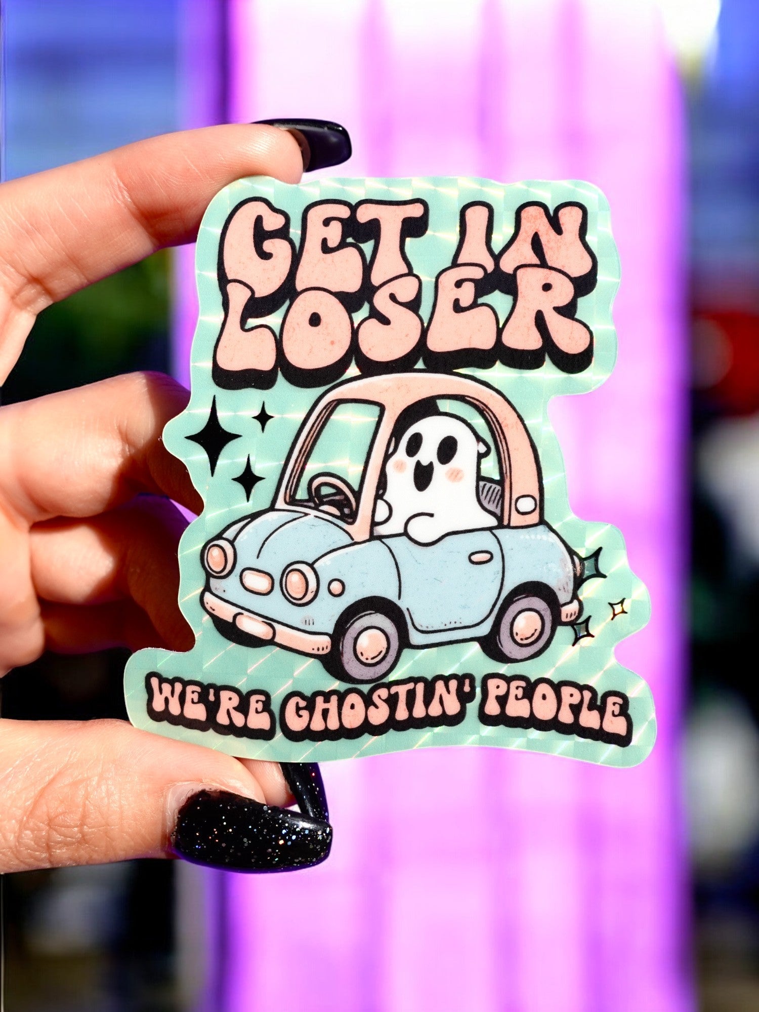 Get In Loser We&amp;#39;re Ghosting People Halloween Sticker