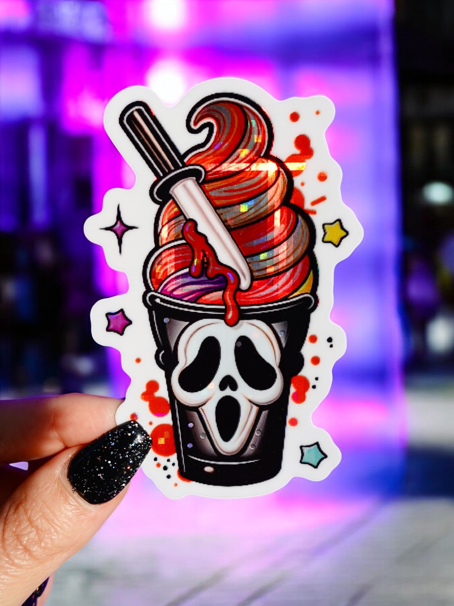 Horror Ghost Sundae Halloween Sticker