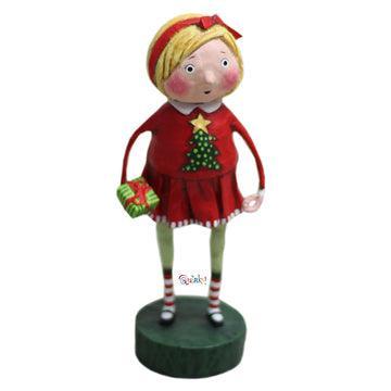 Gift Exchange Girl Christmas Figurine by Lori Mitchell