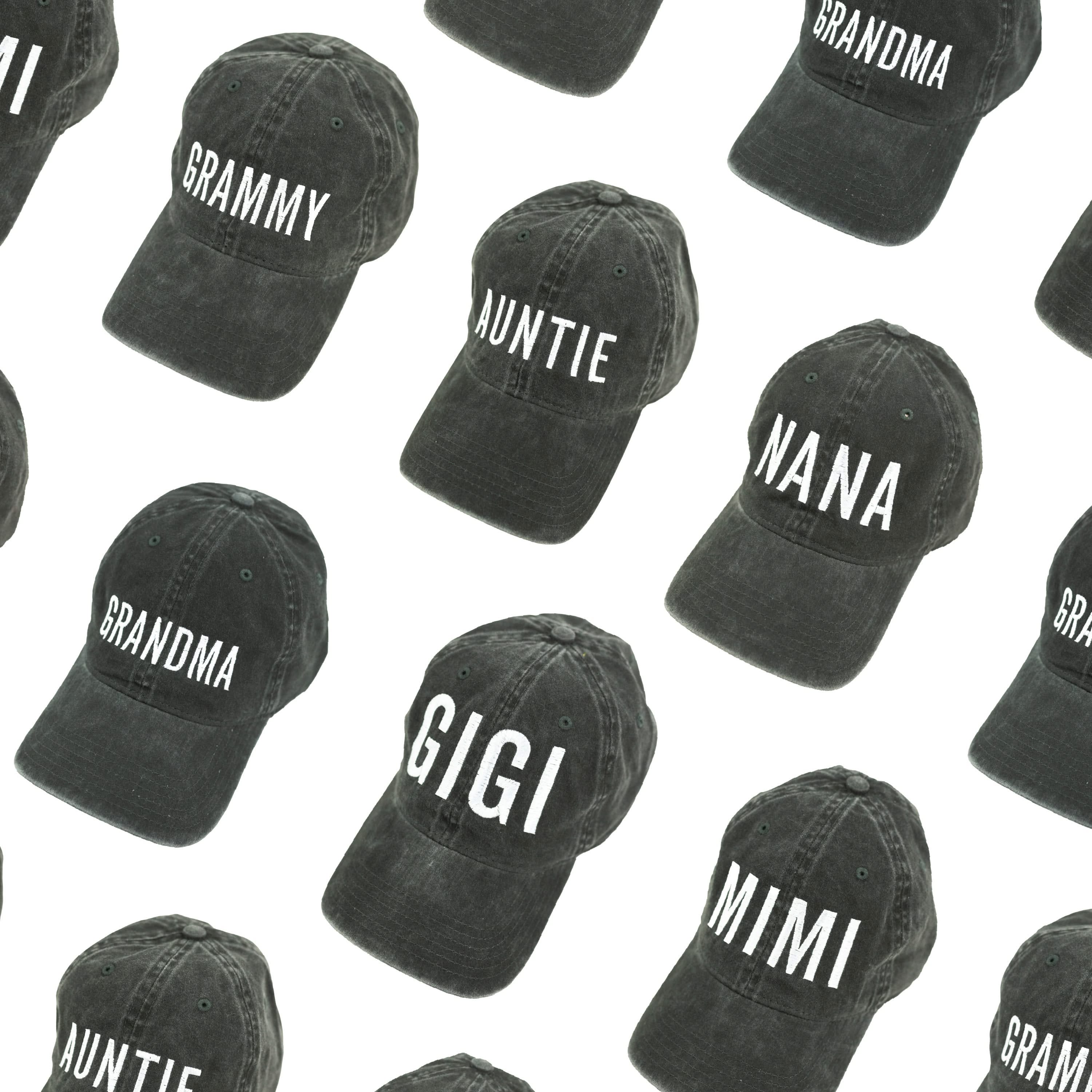 (Choose Your Grandma/Mom Name) - Block Font - Heather Black Baseball Cap