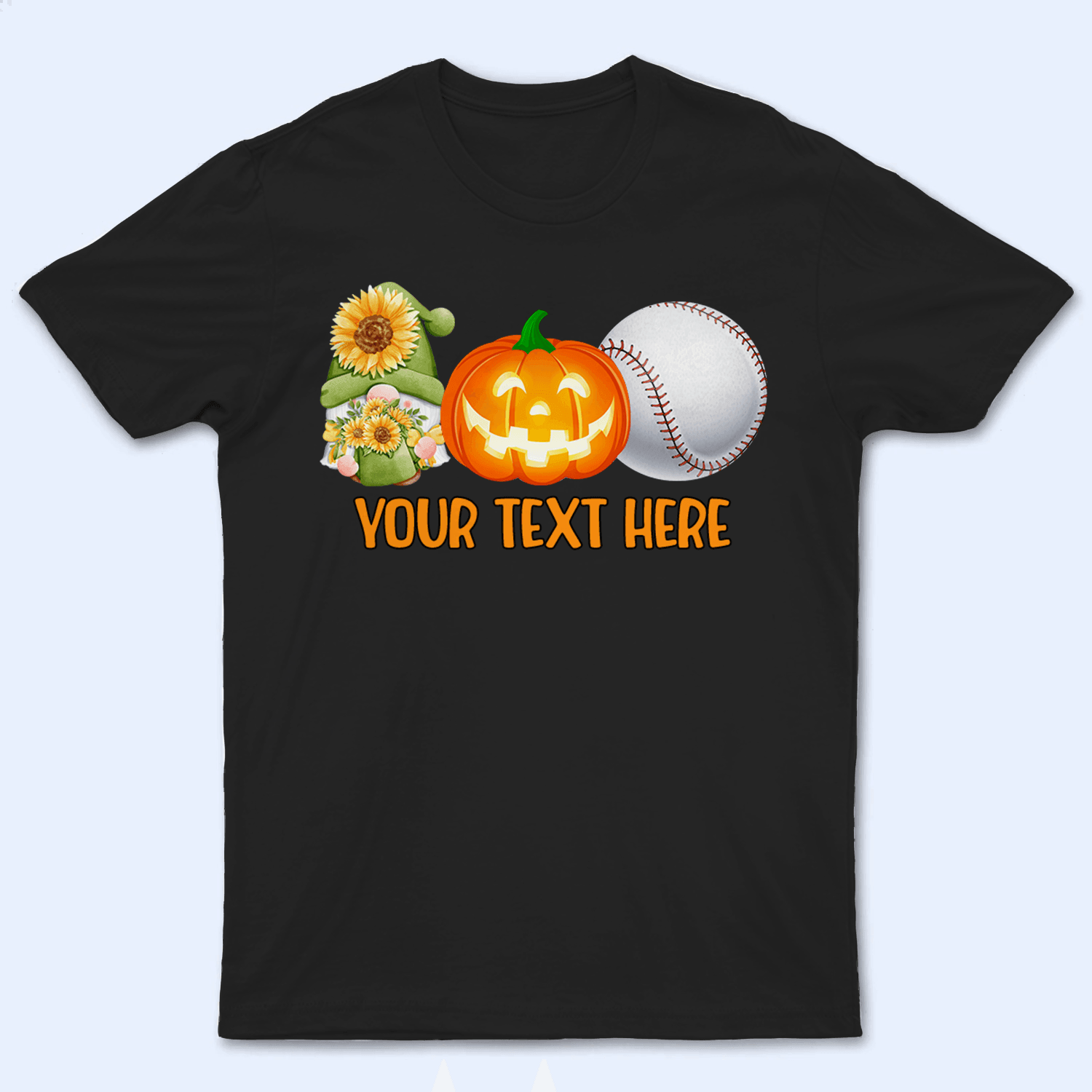 Gnome, Pumpkin and Sport - Personalized Custom T Shirt - Halloween, Loving, Funny Gift for Grandma/Nana/Mimi, Mom, Wife, Grandparent