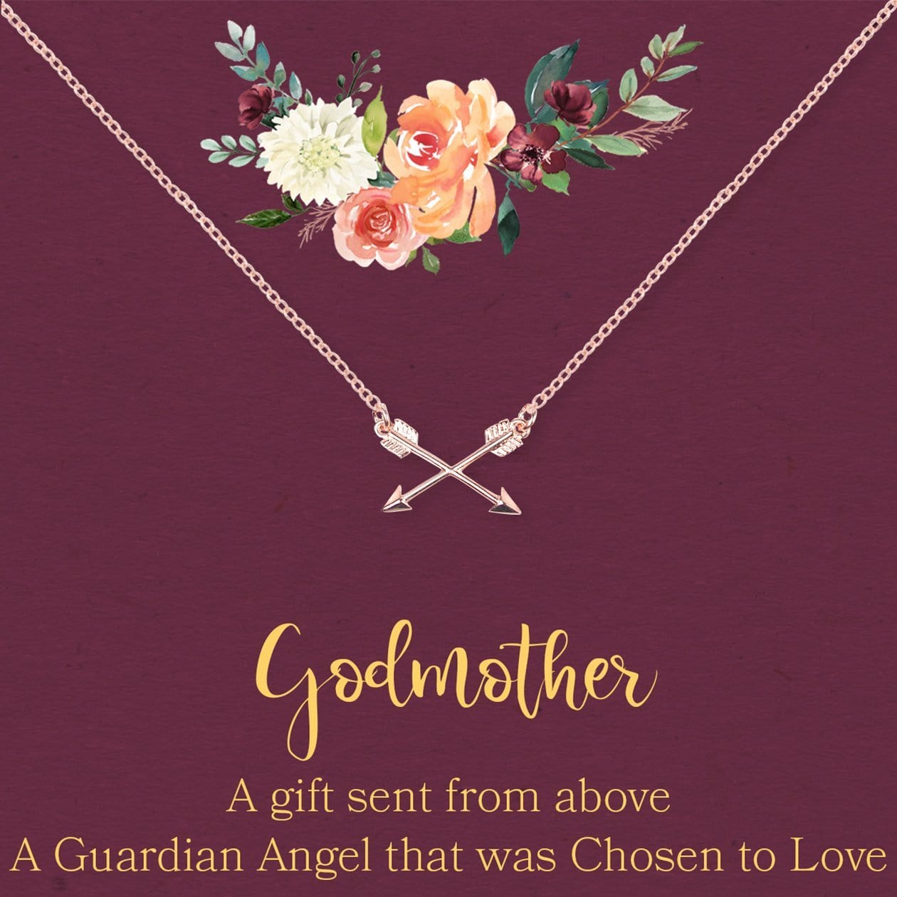 Godmother Double Intersecting Arrows Necklace