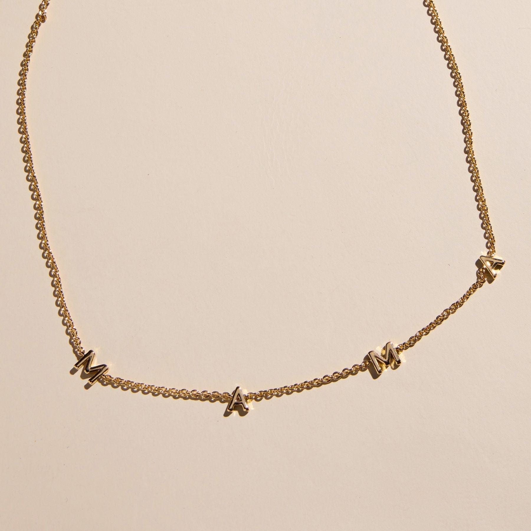 Gold MAMA Initial Necklace