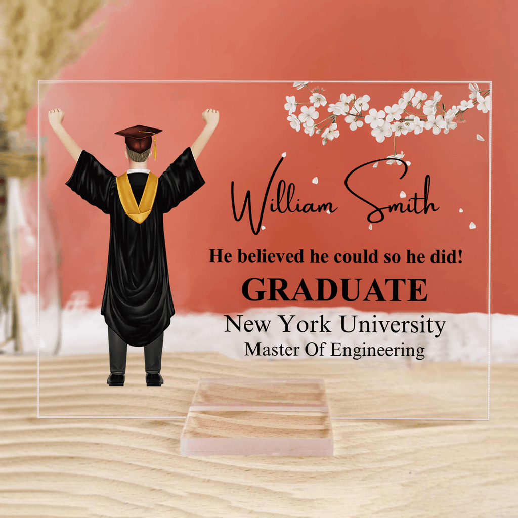 Graduation Gift 2025 For Him/Her - Personalized Custom Horizontal Acrylic Plaque - Senior, Class of 2025 Graduate, Grandson, Granddaughter, Daughter, Son, Best Friends