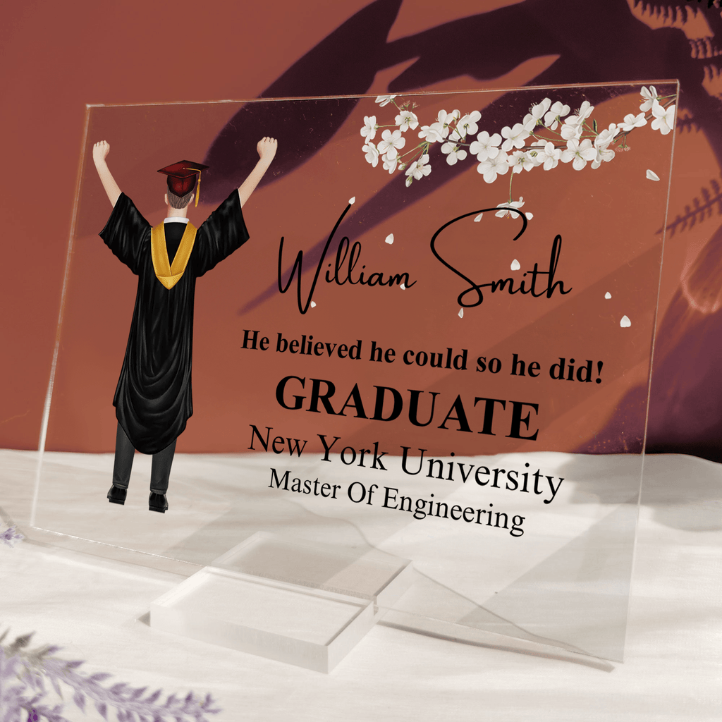 Graduation Gift 2025 For Him/Her - Personalized Custom Horizontal Acrylic Plaque - Senior, Class of 2025 Graduate, Grandson, Granddaughter, Daughter, Son, Best Friends