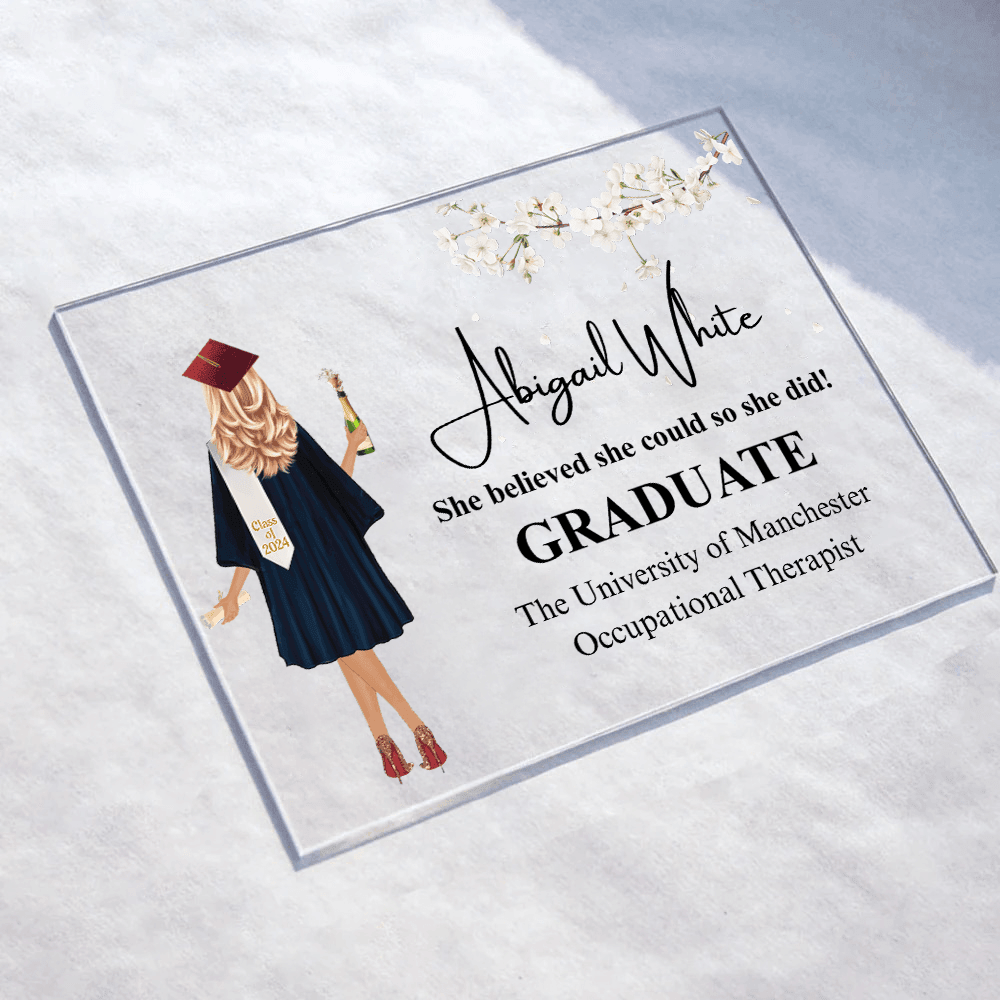 Graduation Gift 2025 - Personalized Custom Horizontal Acrylic Plaque - Senior, Class of 2025 Graduate, Grandson, Granddaughter, Daughter, Son, Best Friends