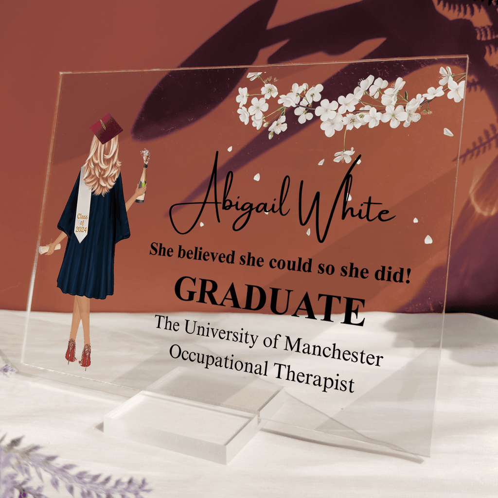 Graduation Gift 2025 - Personalized Custom Horizontal Acrylic Plaque - Senior, Class of 2025 Graduate, Grandson, Granddaughter, Daughter, Son, Best Friends