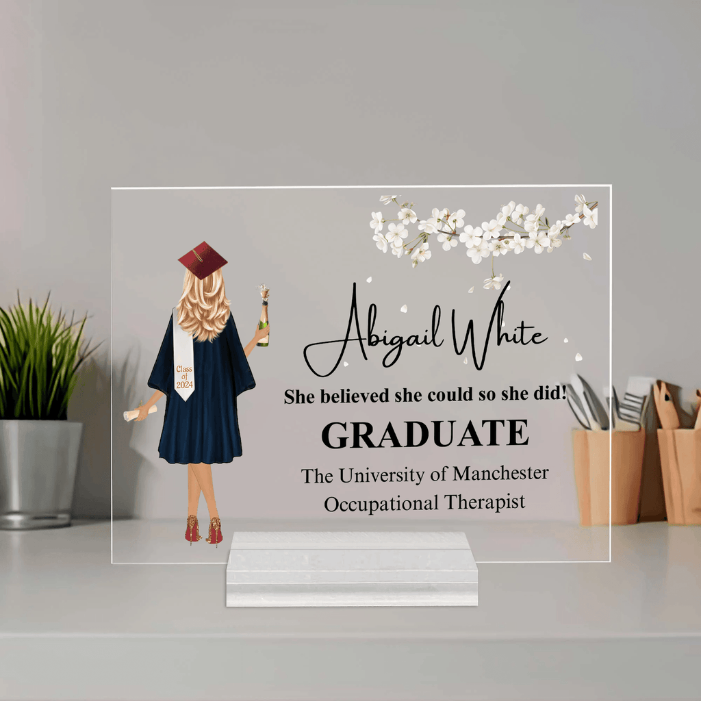 Graduation Gift 2025 - Personalized Custom Horizontal Acrylic Plaque - Senior, Class of 2025 Graduate, Grandson, Granddaughter, Daughter, Son, Best Friends