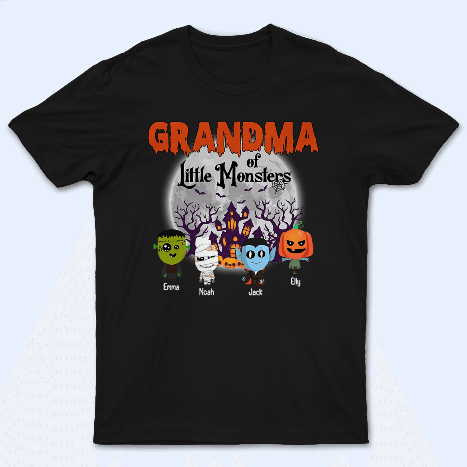 Grandma Of Little Monster - Personalized Custom T Shirt - Halloween, Loving, Funny Gift for Grandma/Nana/Mimi, Mom, Wife, Grandparent