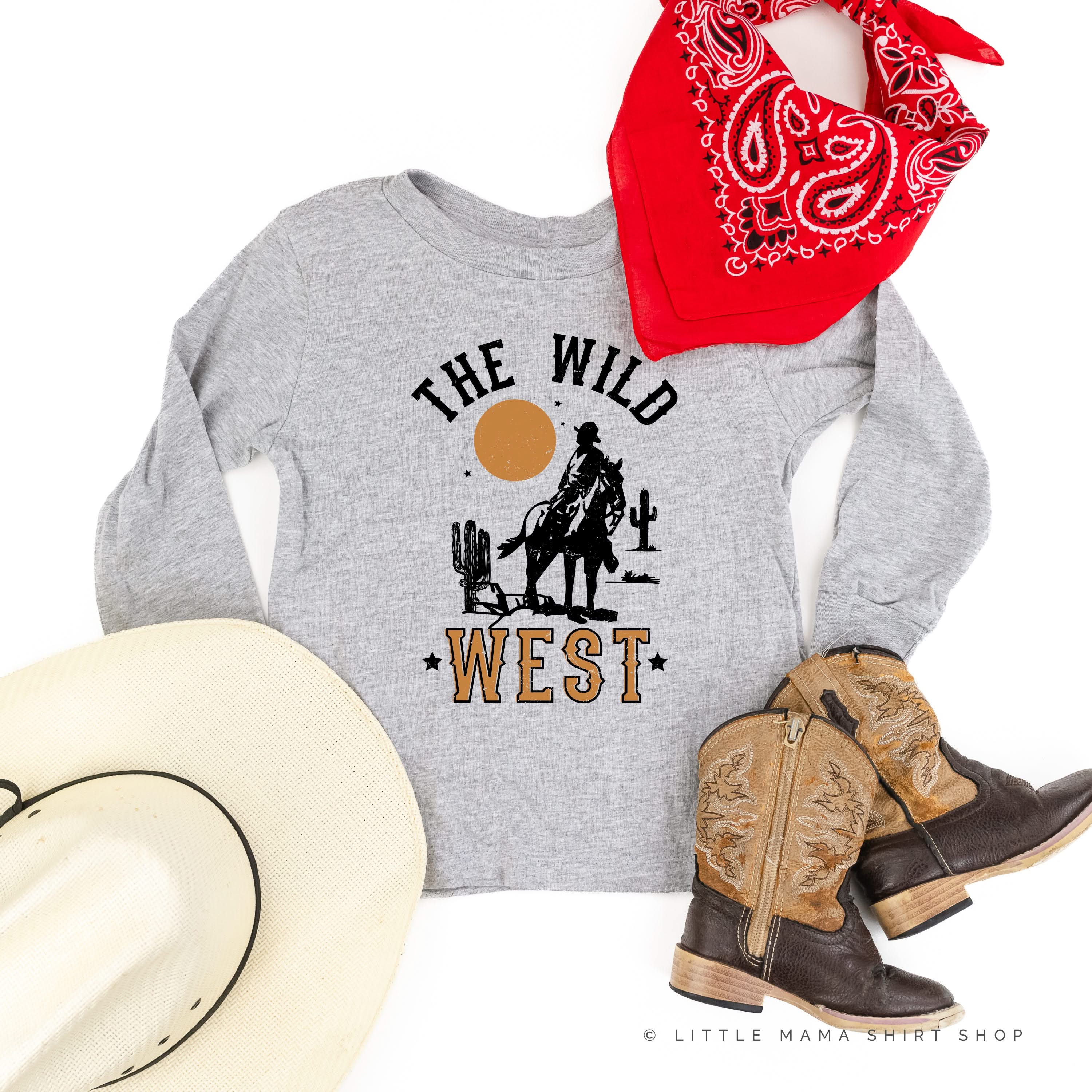 The Wild West - Distressed Design - Child Long Sleeve Tee