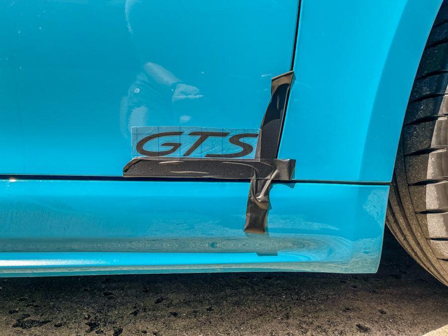 "GTS" Door Vinyl Logo Emblems for Porsche Vehicles (Boxter, Cayman, 911, Macan, Cayenne, Panamera)
