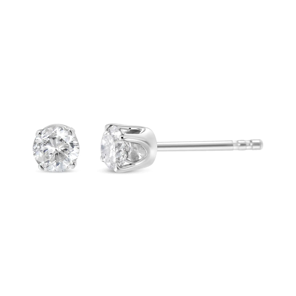 Style Loft Collection Brilliant-Cut 14K White Gold 5/8 Ctw Round Lab Grown Diamond Classic 4-Prong Push back Stud Earrings (F-G Color, VS1-VS2 Clarity)