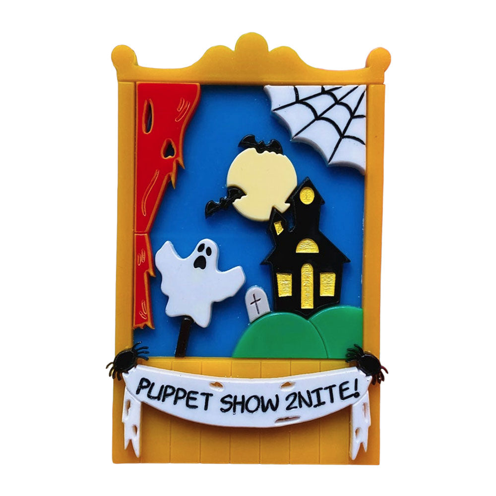 Creepy Funfair Collection - Scary Puppet Show Acrylic Brooch by Makokot Design