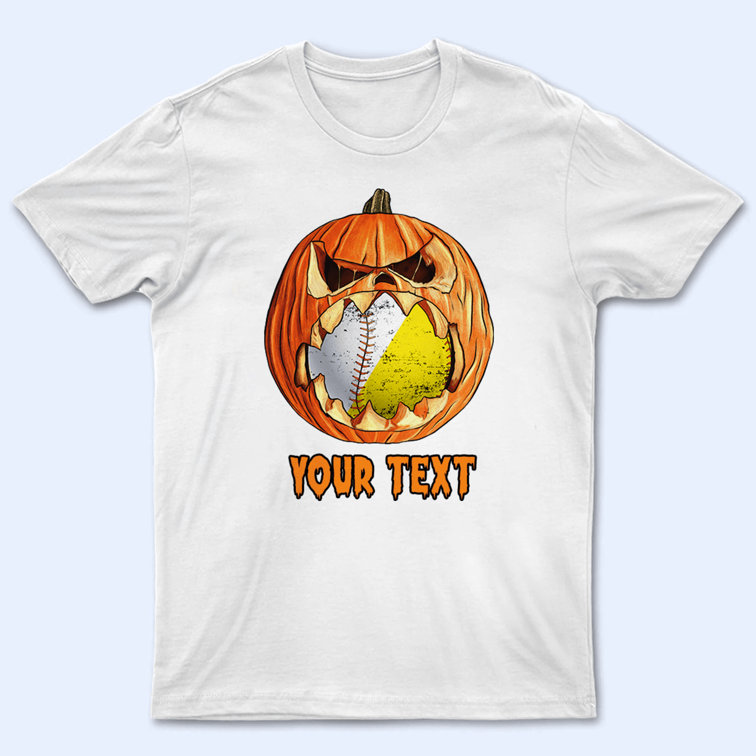 Halloween Pumpkin Sport -  Personalized Custom T Shirt - Gift for Sport Grandma/Nana/Mimi, Mom, Wife, Grandparent, Granddaughter