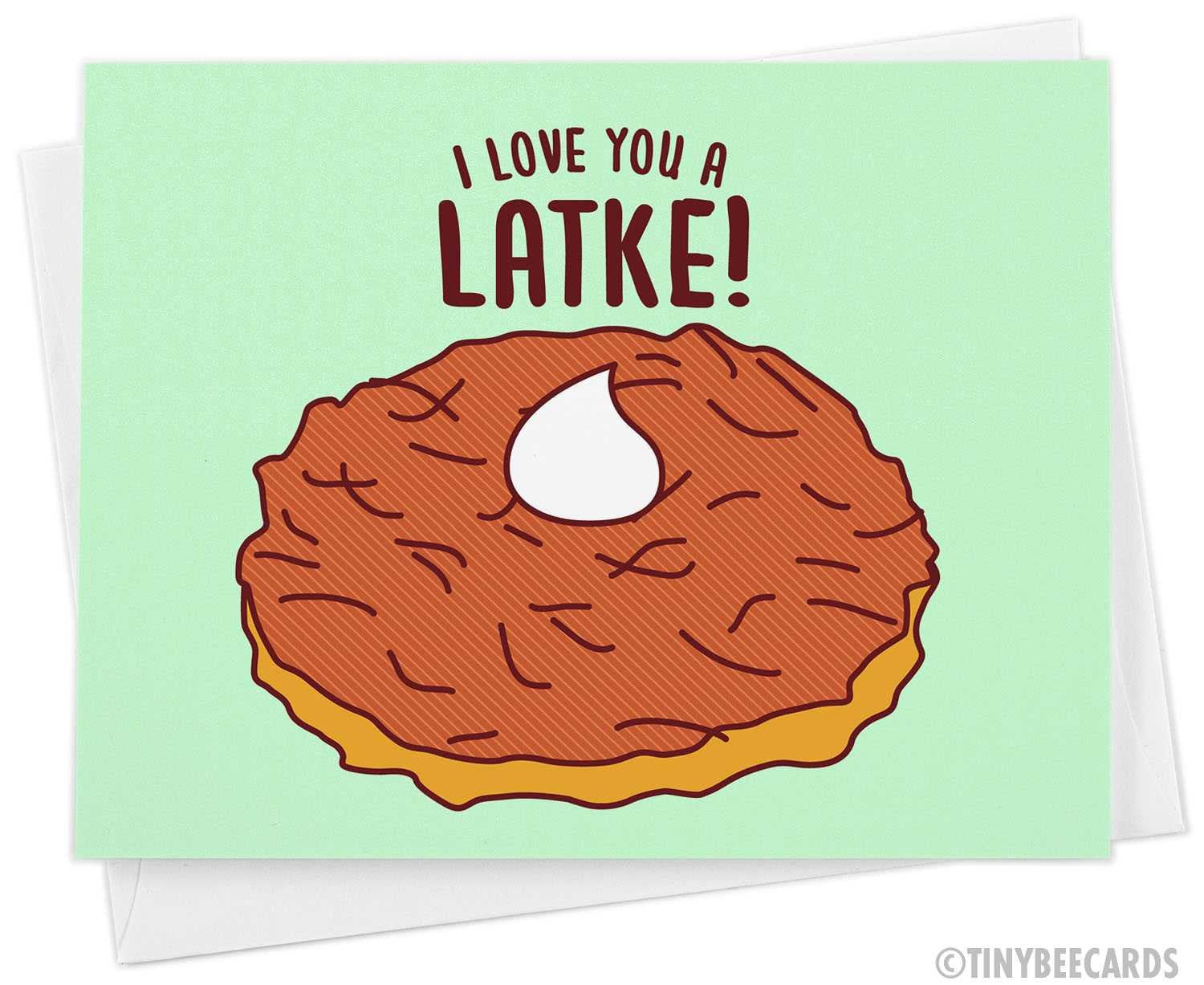 Hanukkah Latke Card &amp;quot;Love You a Latke!&amp;quot;