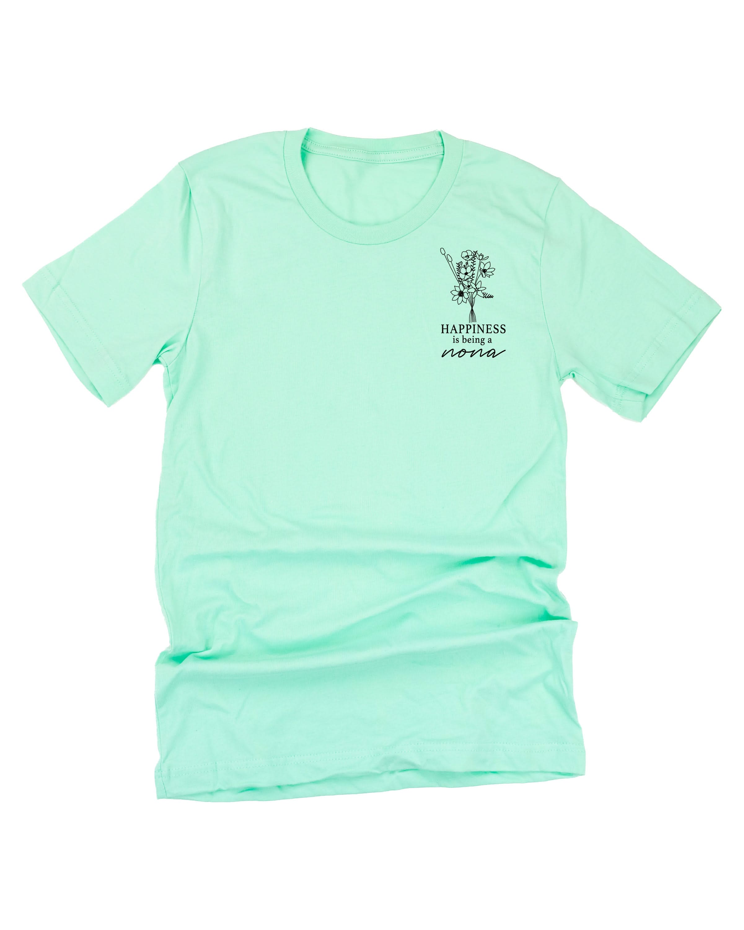 Bouquet Style - &quot;Happiness Is Being a _______&quot; (pocket) - (Choose Your Name) - Unisex Tee