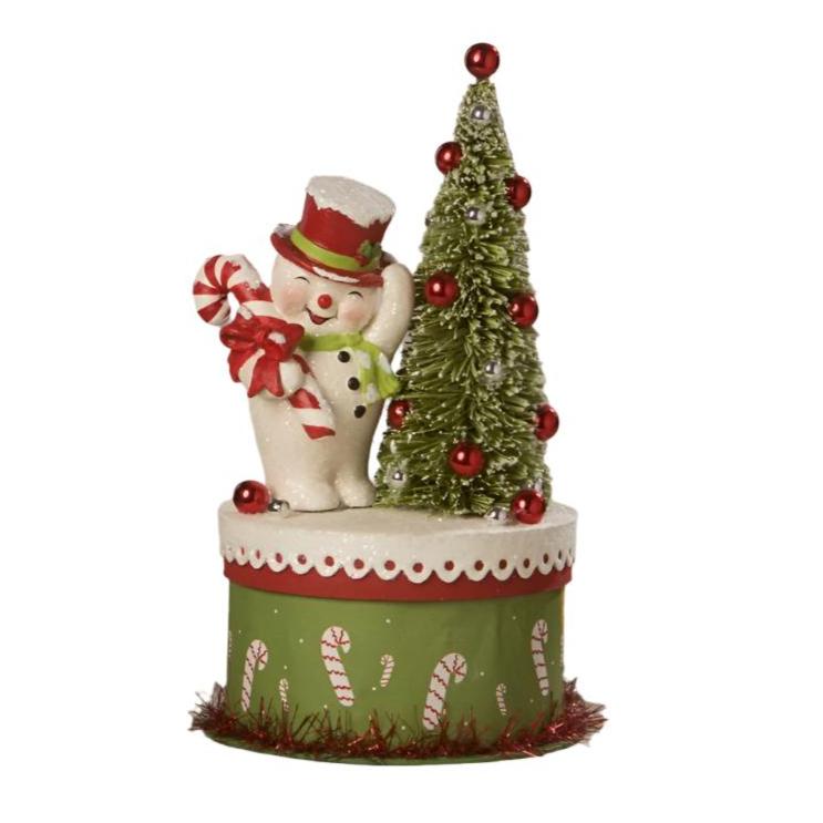 Happy Snowman on Box by Bethany Lowe Designs