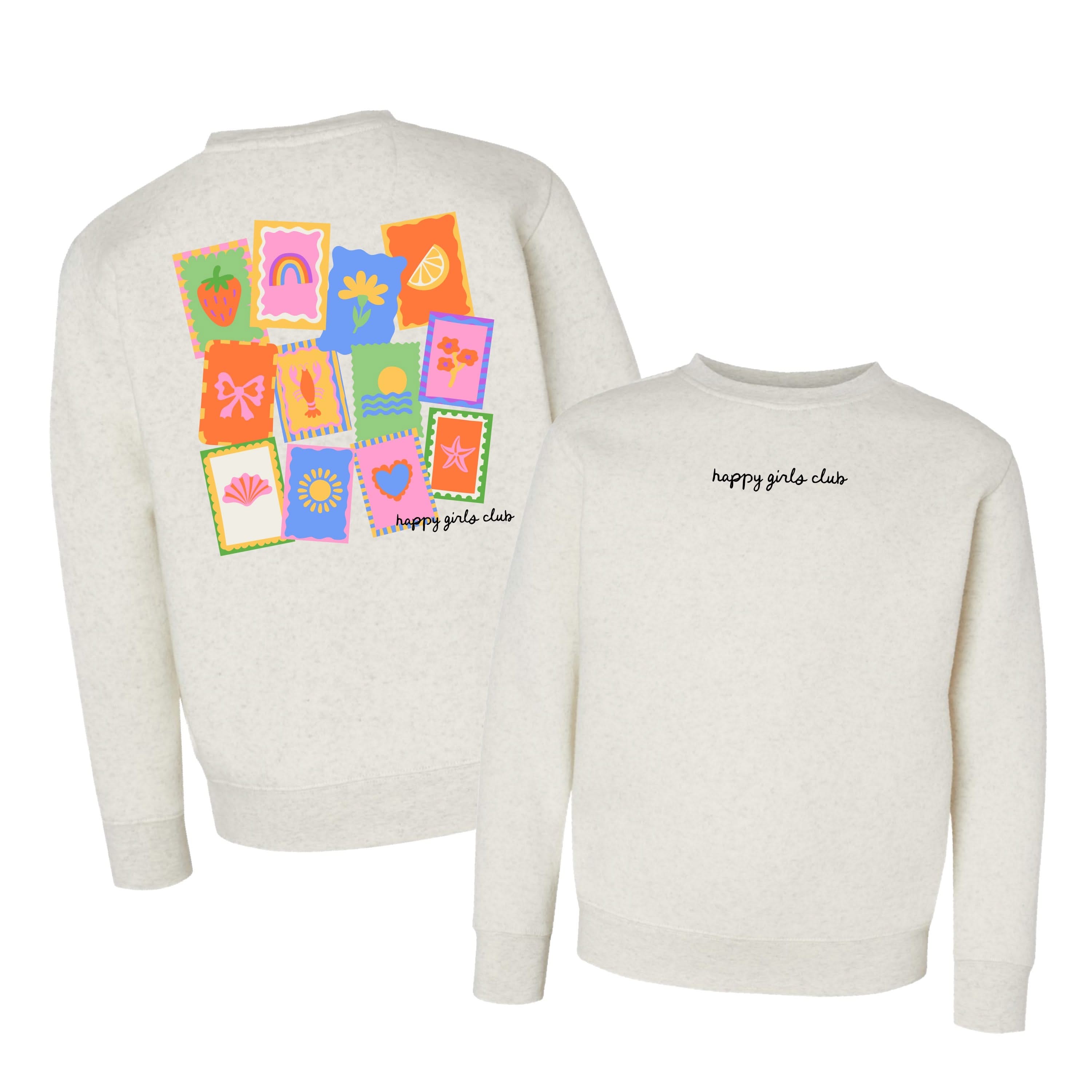 Happy Girls Club (center &amp; b) - Heathered Natural Child Sweater
