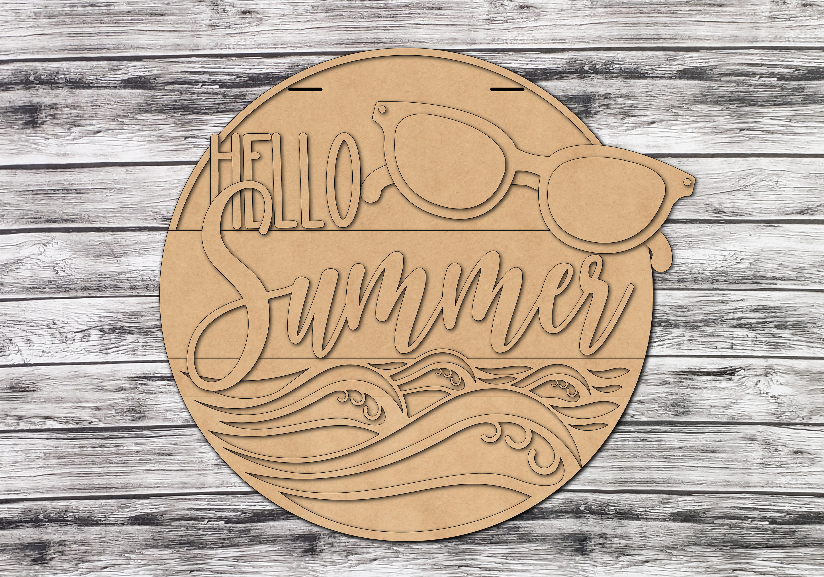 HELLO Summer Sunglasses Door Hanger DIY Unfinished Kit