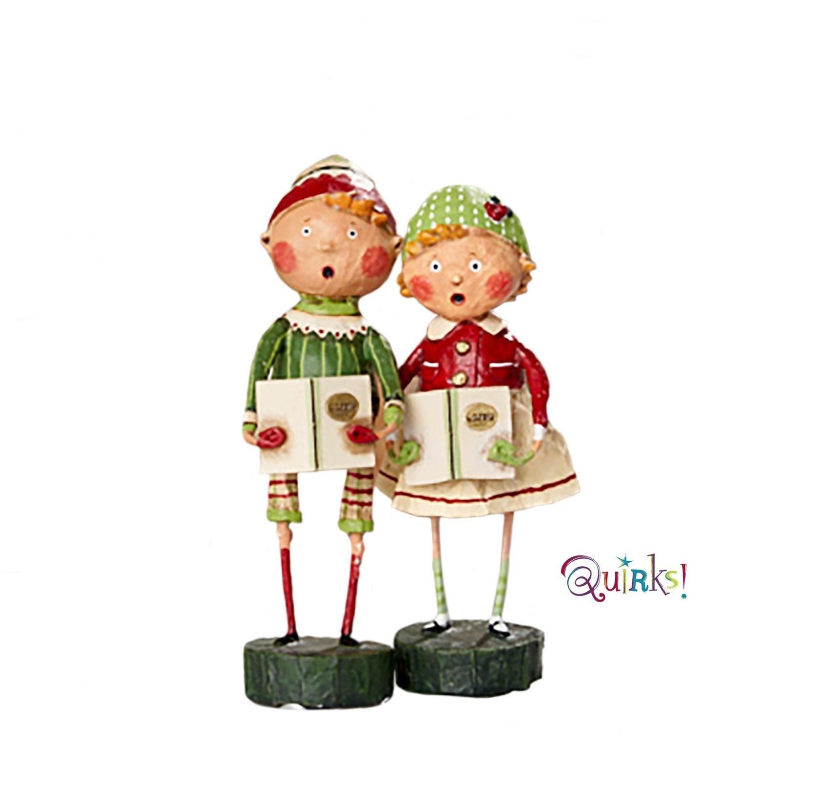 Henry &amp;amp; Holly Come a Caroling Set of 2 Christmas Lori Mitchell Collectible Figurines