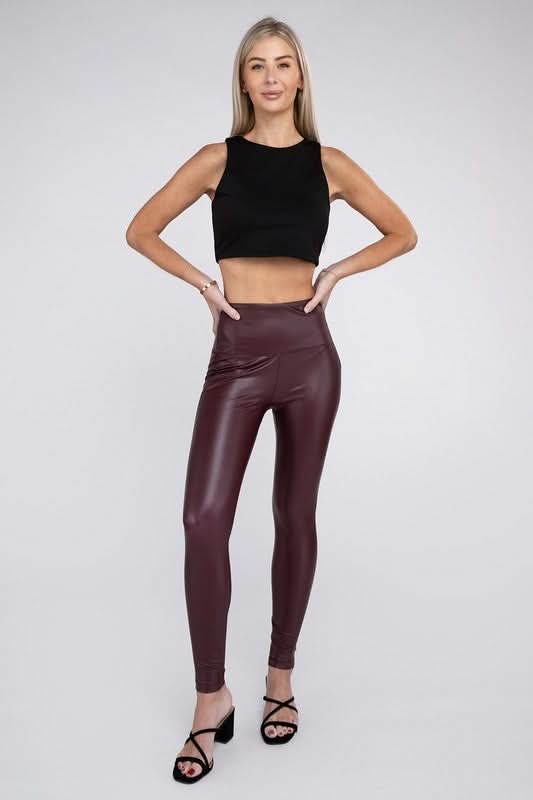 ZENANA High Rise Faux Leather Leggings - Premium Quality Product | Fast Shipping &amp;amp; Returns