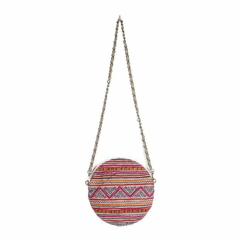 Hmong Circle Vintage Crossbody Canteen Bag - Thailand