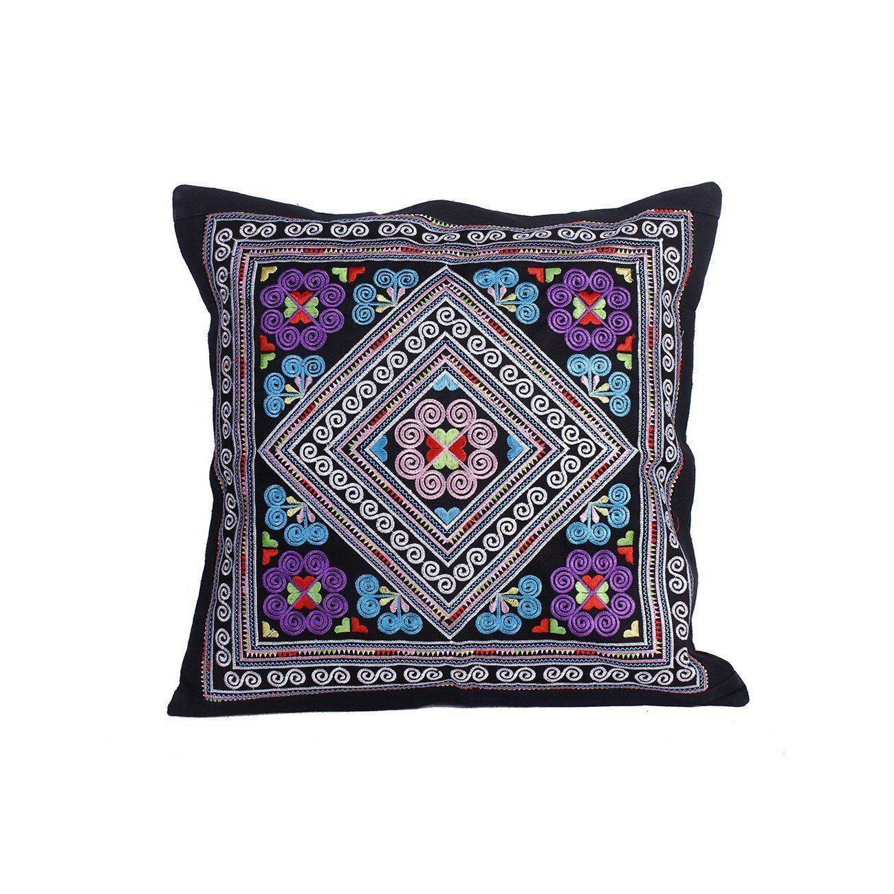 Hmong Diamond Embroidered Pillow Cover - Thailand