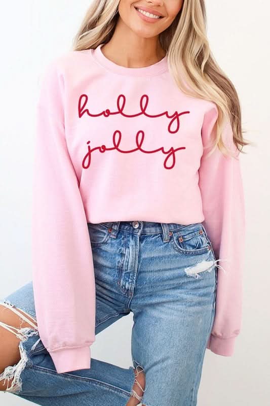 Premium Holly Jolly Graphic Fleece Sweatshirts