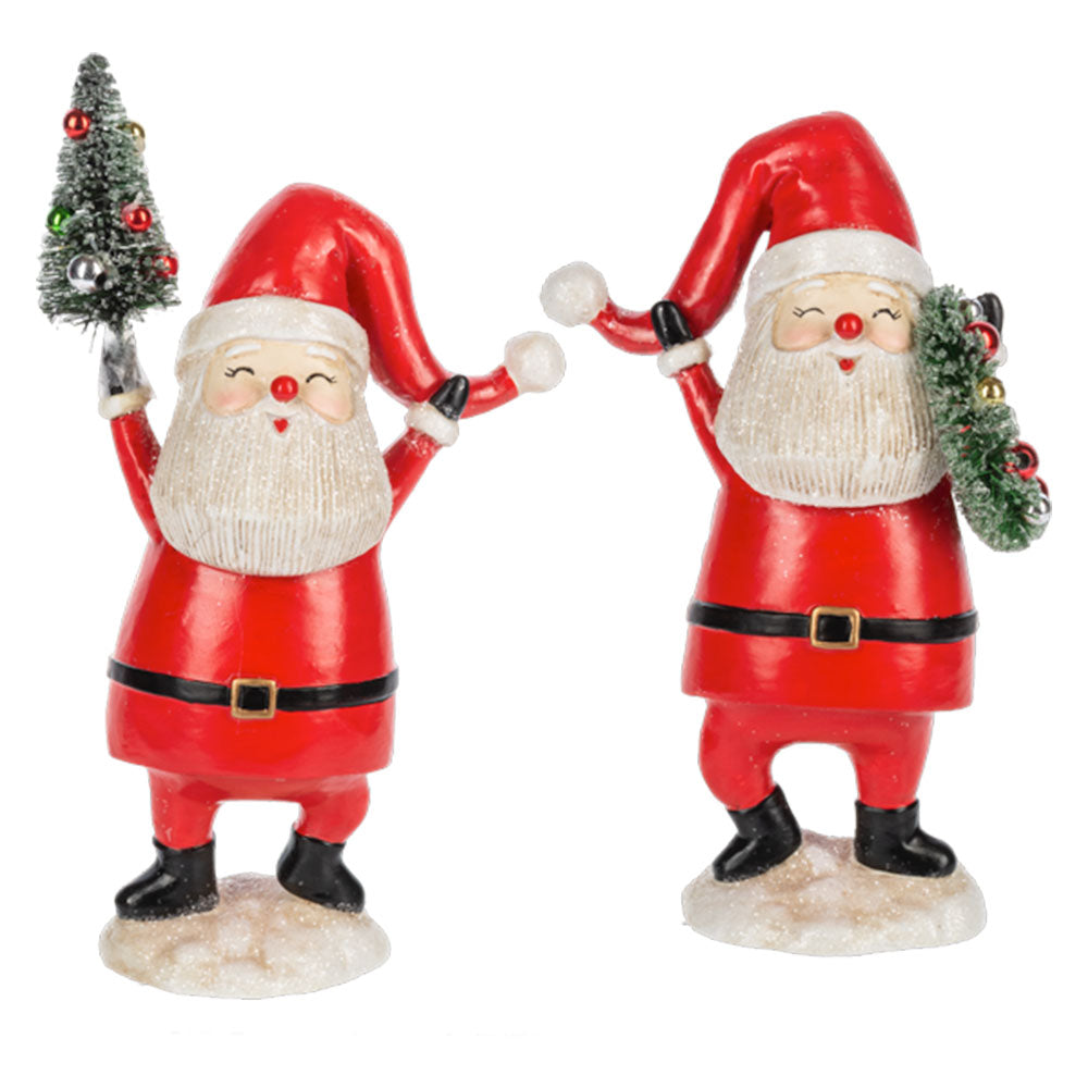 Holly Jolly Santa Figurines Set of 2