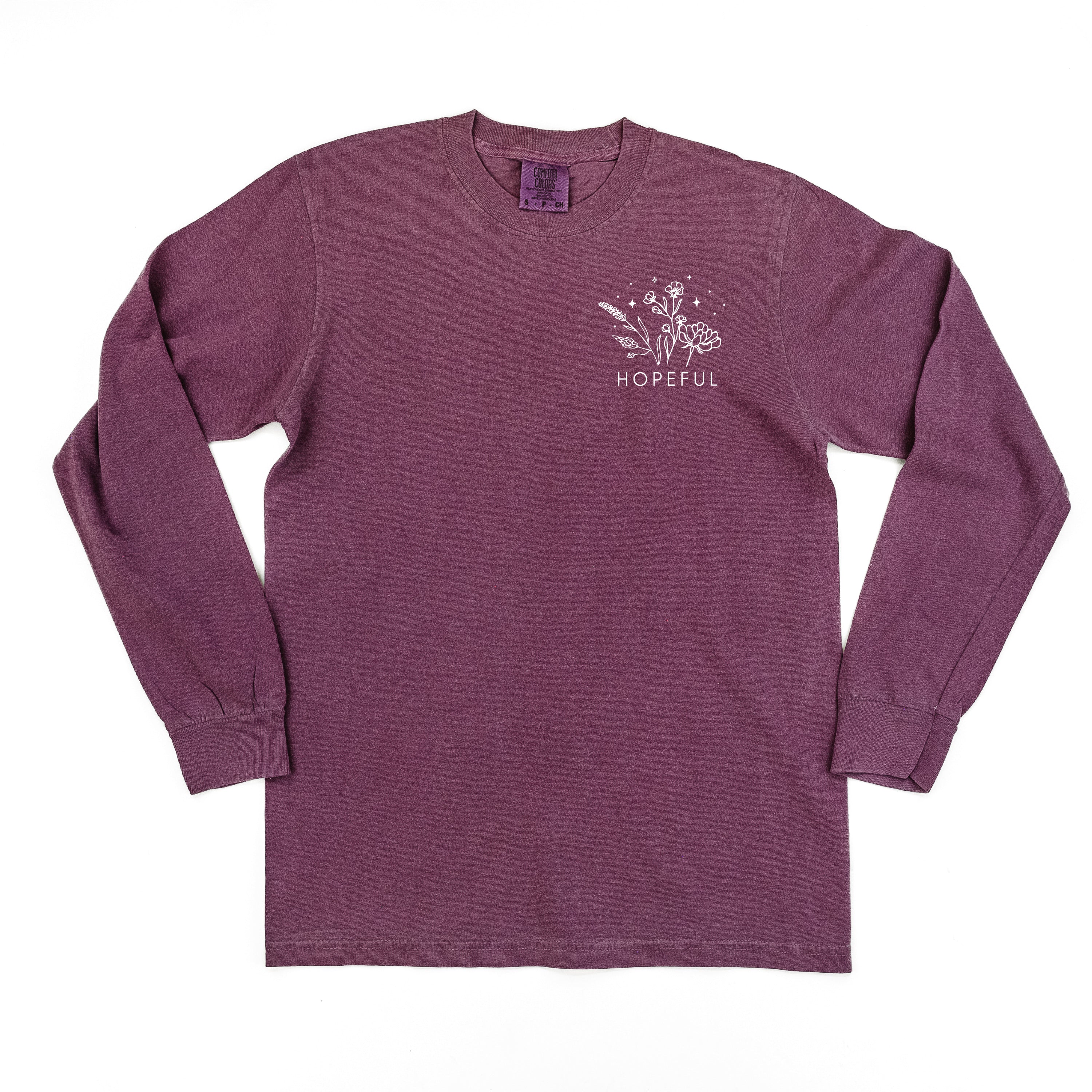 Hopeful - Bouquet - Pocket Size - Long Sleeve Comfort Colors Tee