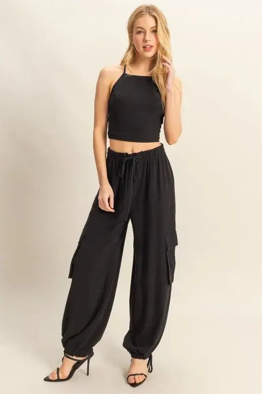 Crop Top Cargo Set Women&amp;#39;s Casual Two-Piece Set USA Shipped