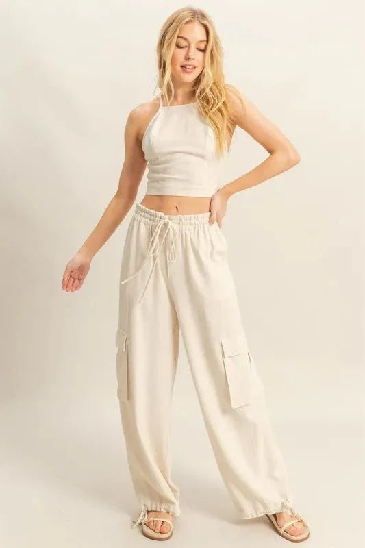 HYFVE Crop Top and Cargo Pants Set