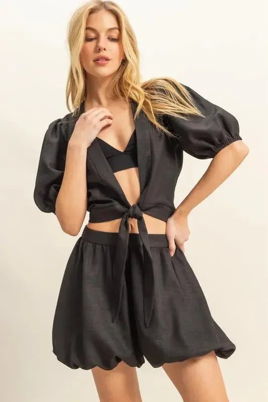 Trendsi Tie Top &amp;amp; Shorts Women&amp;#39;s Summer Set USA Shipped Two Piece Set