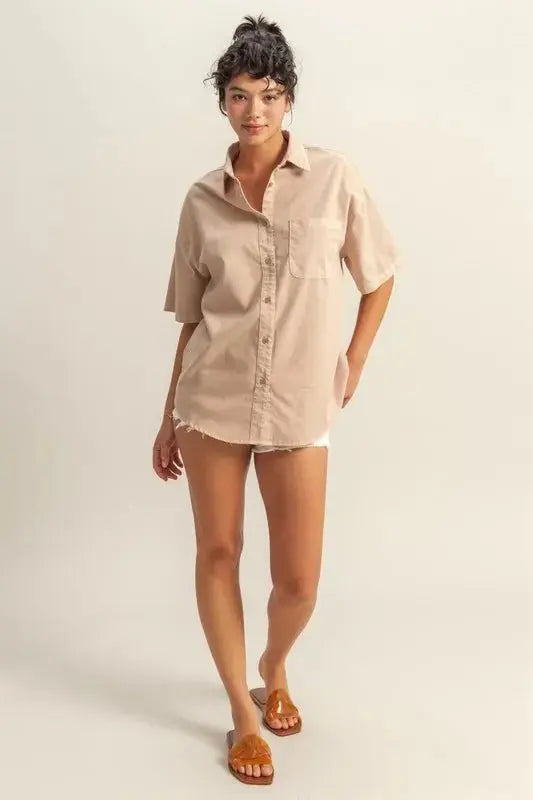 Trendsi Oversized Button Down Women&amp;#39;s Casual Shirt - Comfy &amp;amp; USA Shipped