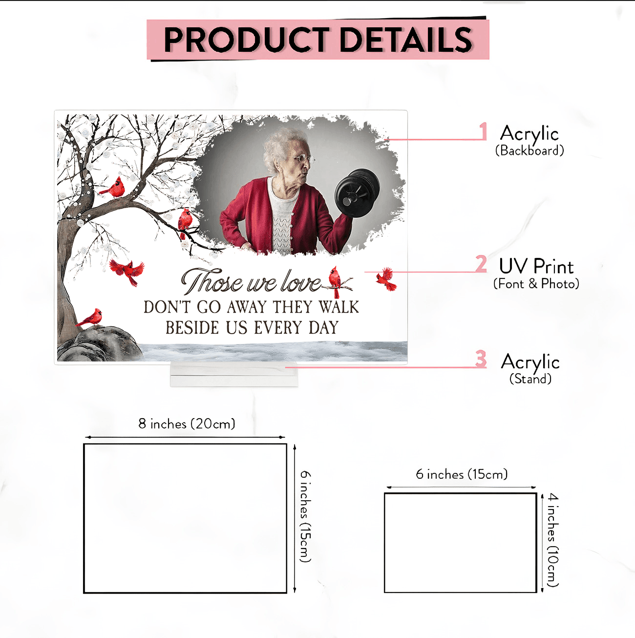 Memorial Plaque with Photo - I'm Always With You - Personalized Sympathy Gift for Family Members, Grandma, Grandpa | Custom Acrylic Plaque