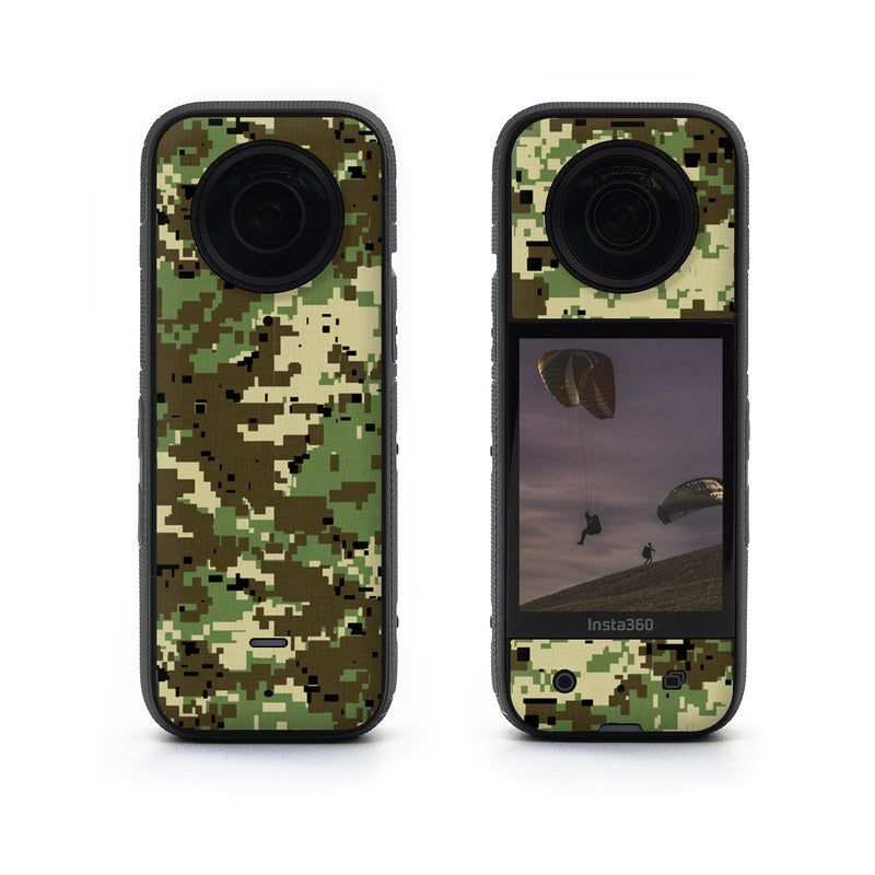 Digital Woodland Camo - Insta360 X3 Skin