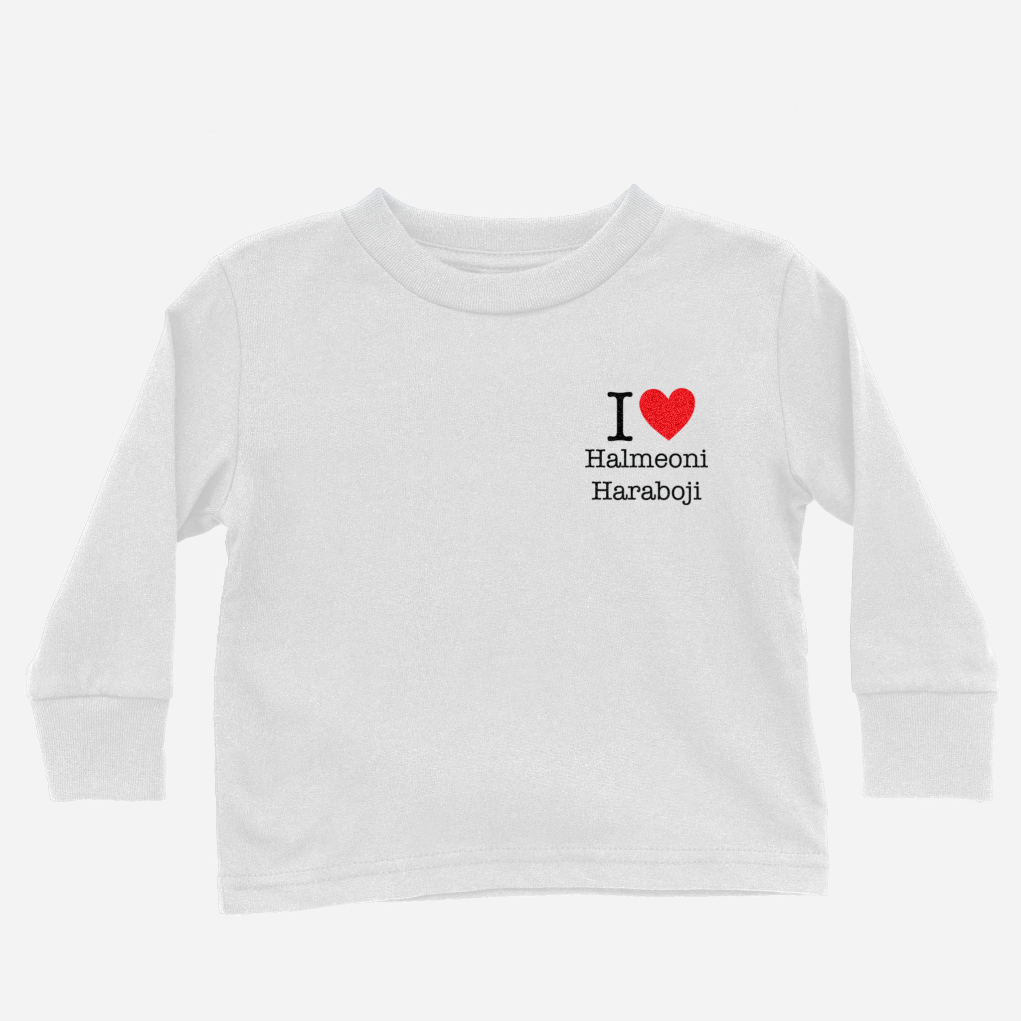 I Heart Grandma &amp; Grandpa Korean Long Sleeve Shirt (Toddler)