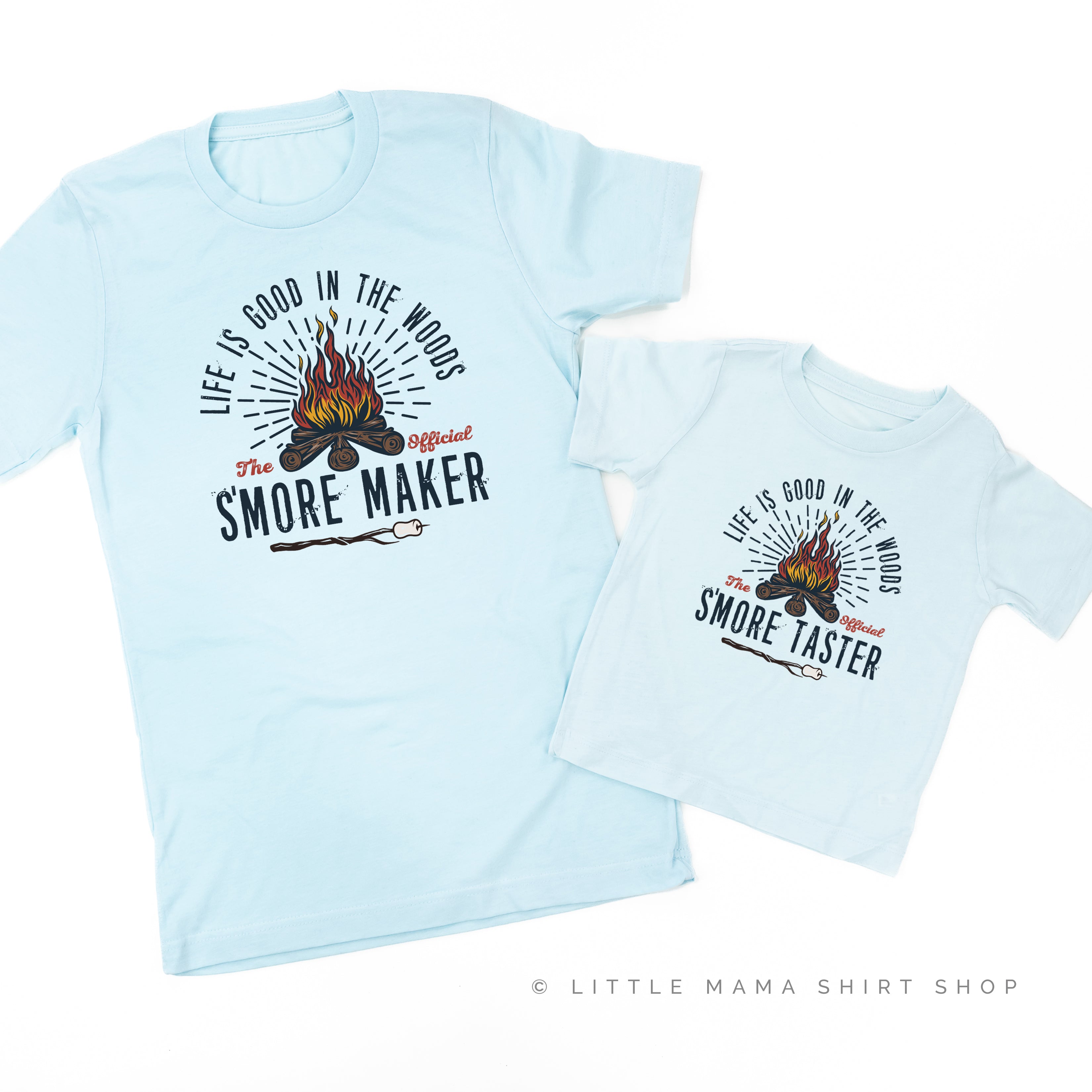 S&amp;#39;Mores Maker / S&amp;#39;Mores Taster - Set of 2 ICE BLUE Tees