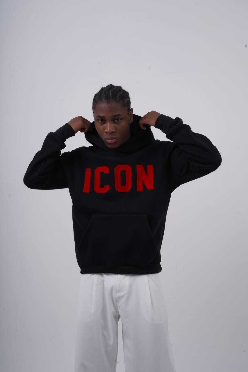 Unisex &quot;ICON&quot; Oversize Hoodie - Heavyweight Printed Sweatshirt