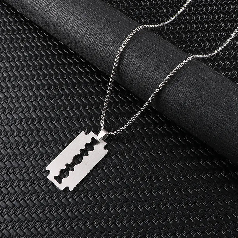 Style Loft Collection Titanium Steel Razor Blade Pendant Necklace