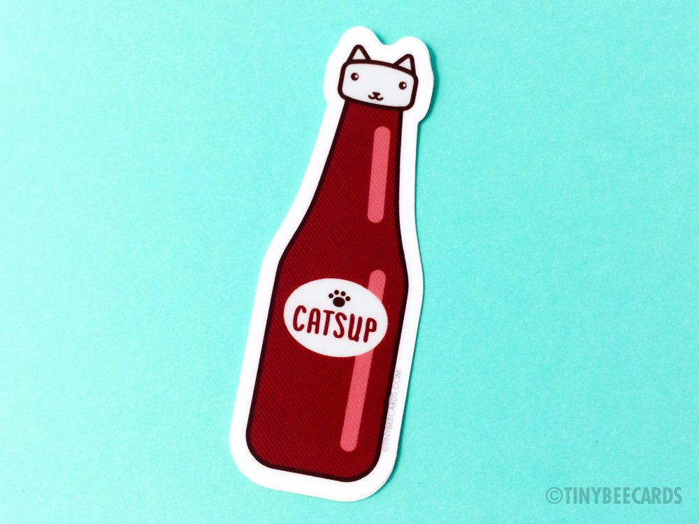 Catsup Cat Vinyl Sticker